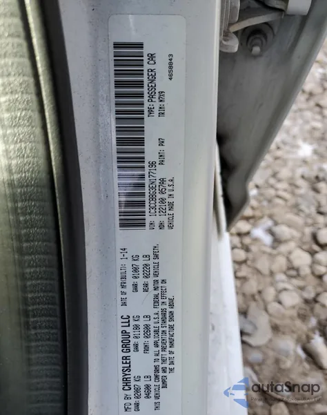 2014 Chrysler 200 Touring из США, поврежденный, VIN 1C3CCBBG3EN177196